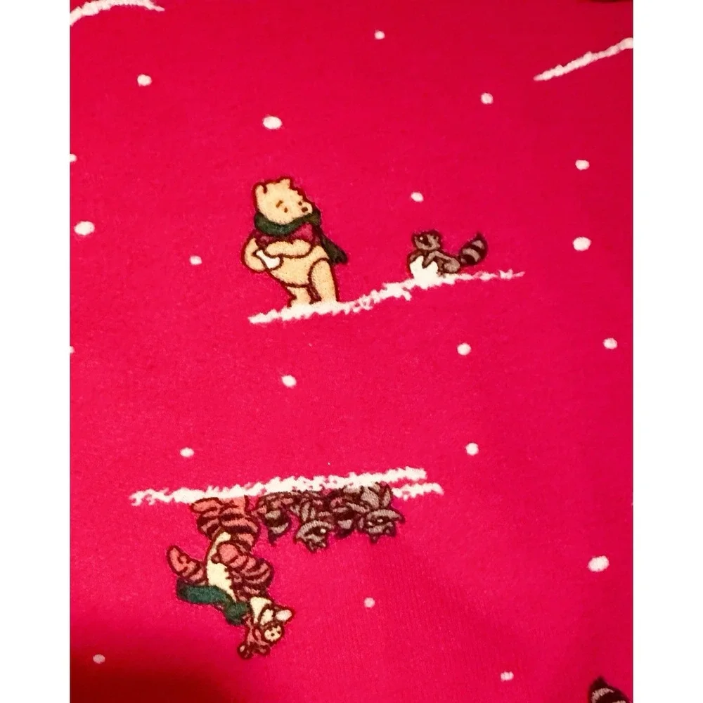 Vtg 90s Winnie The Pooh Long Sleeve Turtleneck Shirt Baby‎ 6 Mos Winter Sledding